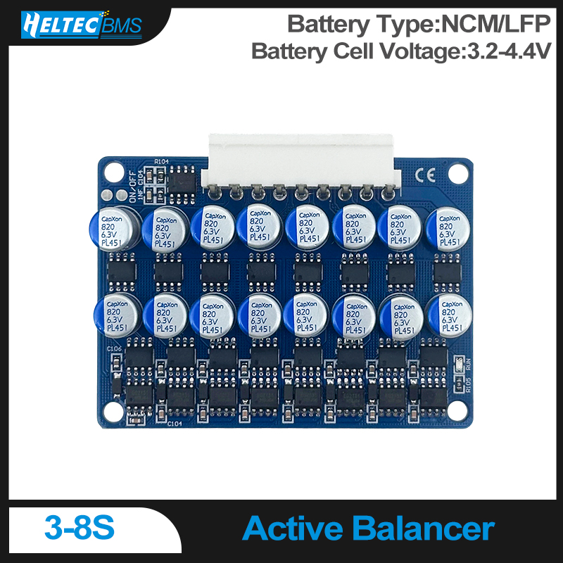 Battery Equalizer Balancer - 3A ตัวปรับสมดุลแบตเตอรี่แบบแอคทีฟสำหรับลิเธียมไอออนและลิเธียมฟอสเฟต พร้อมระบบถ่ายโอนพลังงานและตัวเก็บประจุ BMS สำหรับกลุ่มแบตเตอรี่ 3S