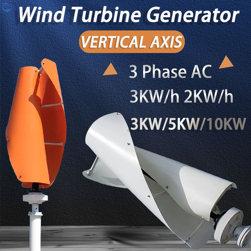 Renewable Energy Yes Please - เครื่องกำเนิดไฟฟ้าพลังงานลมแบบแกนตั้ง 10 กิโลวัตต์ พร้อมระบบออฟกริด 12V 24V