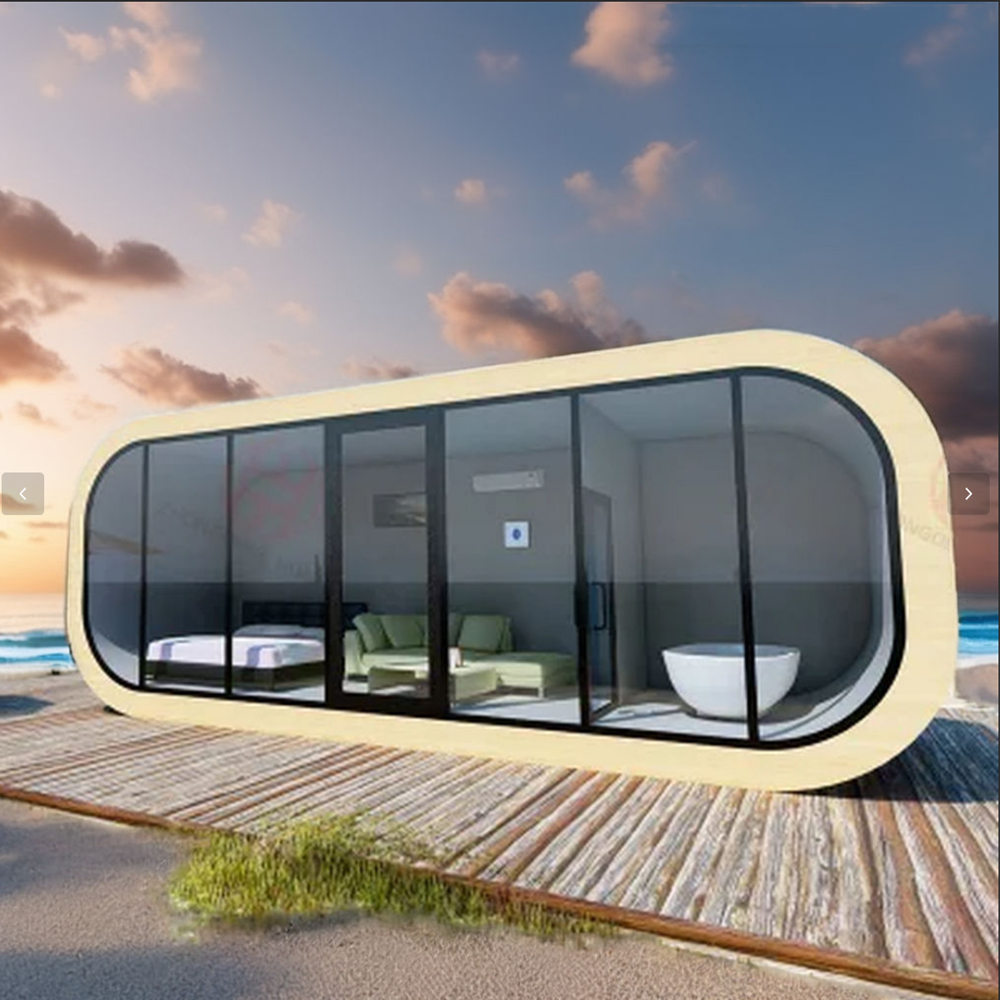 Renewable Energy Yes Please - บ้านโมดูลาร์พลังงานแสงอาทิตย์รูปทรงกระท่อมแอปเปิ้ลที่เป็นมิตรกับสิ่งแวดล้อม พร้อมไฟประหยัดพลังงาน เหมาะสำหรับการใช้ชีวิตอย่างเป็นมิตรต่อสิ่งแวดล้อม ได้รับการรับรองมาตรฐาน CE บ้านแบบคอนเทนเนอร์