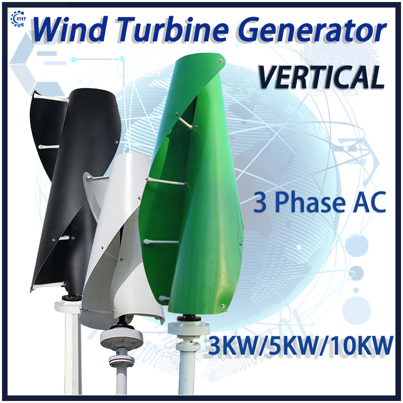 Renewable Energy Yes Please - เครื่องกำเนิดไฟฟ้าพลังงานลมแบบแกนตั้ง 10 กิโลวัตต์ พร้อมระบบออฟกริด 12V 24V